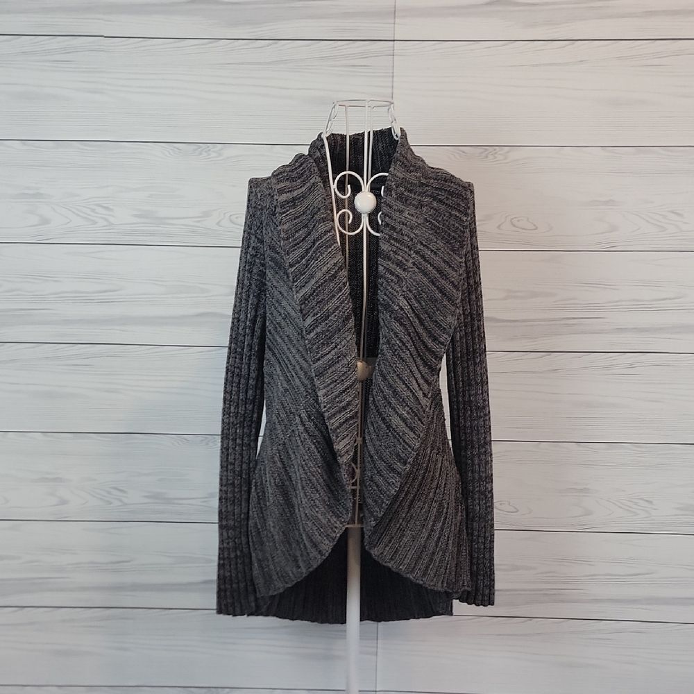 Apt. 9 Cardigan Marled Gray Cocoon Sweater Womens Size M